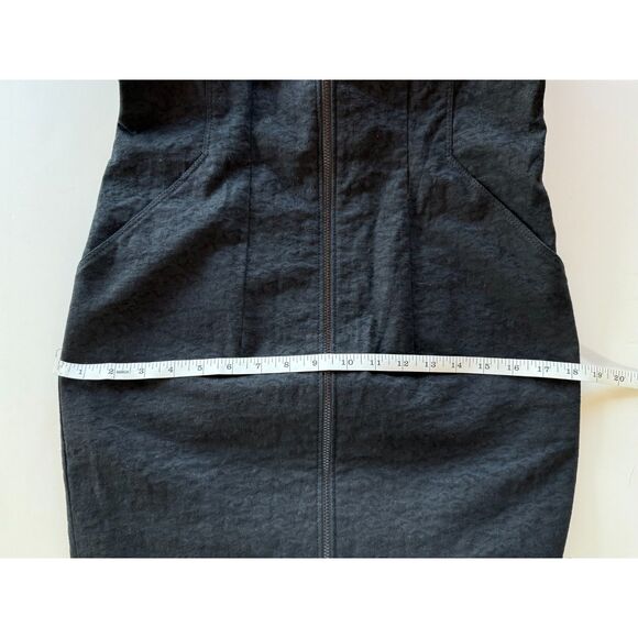 NWOT Lafayette 148 New York Camber Textured Front Zip Dress in Black Size 0 - Picture 11 of 11